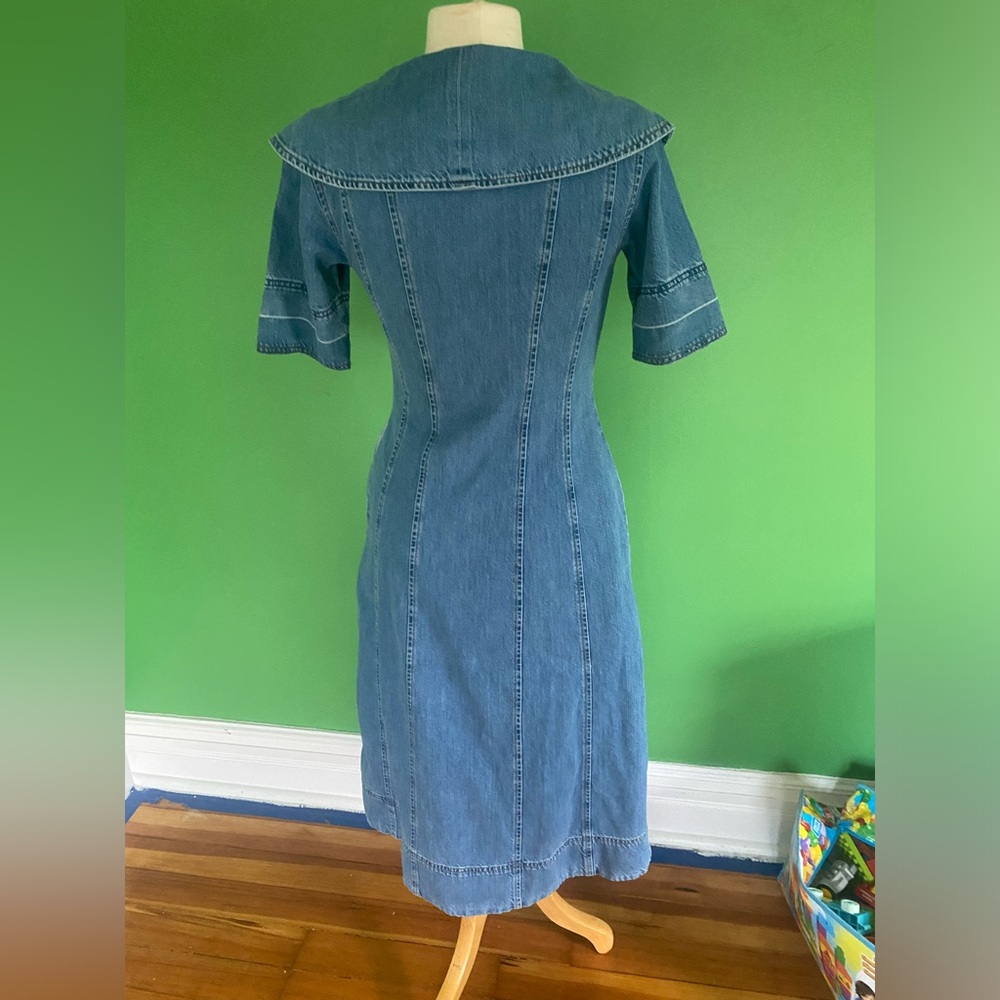 Aligne Sparrow Denim Button-Front Midi Dress - image 5